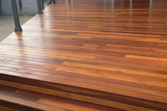 African Redwood Deck Coated With Sikkens Oil